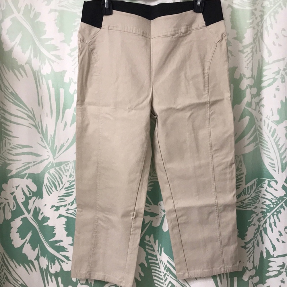 Tan stretchy capris